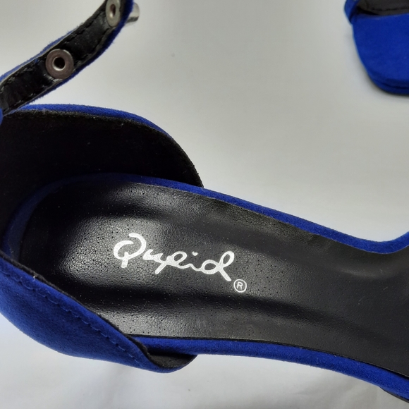 Qupid Heels Womens Size 6 Blue Sandals Shoes - Picture 5 of 8